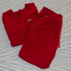 Winning Red - Figs Scrub Set